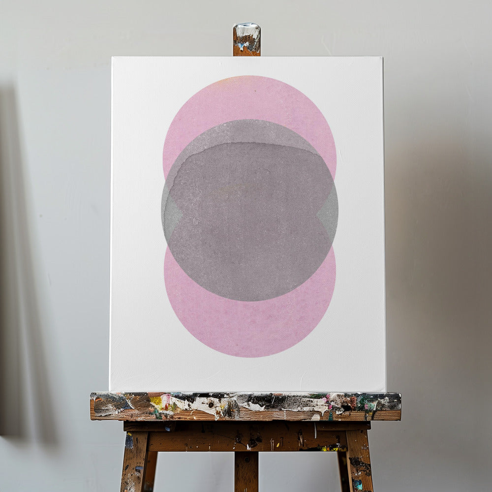Gray Pink Circles | Canvas