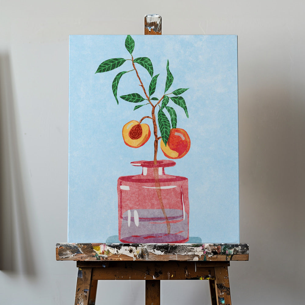 Peach Tree in Vase | Canvas
