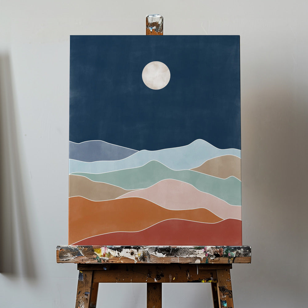 Moonlit Hill Scape | Canvas