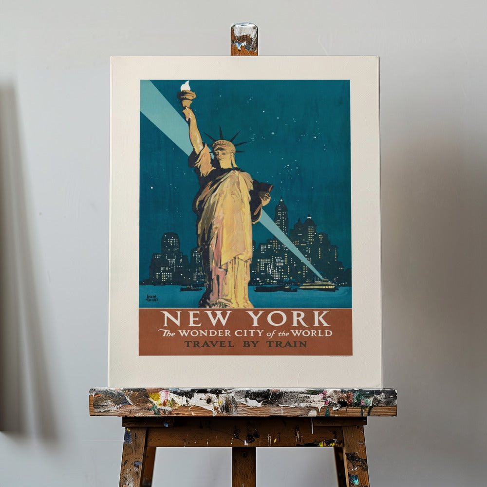 New York, the Wonder City of the World Travel By Train (1927) Poster By Adolph Treidler | Canvas