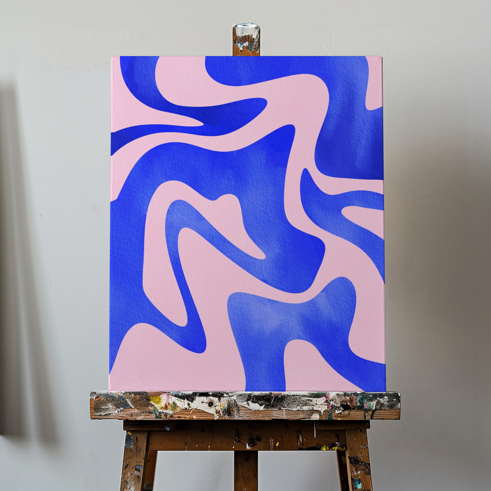 Abstrakte blaue Welle | Leinwand-Bilder