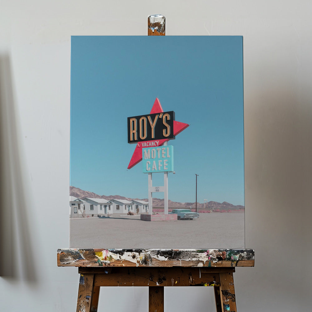 Roys Motel Café Retro Skylt | Canvas