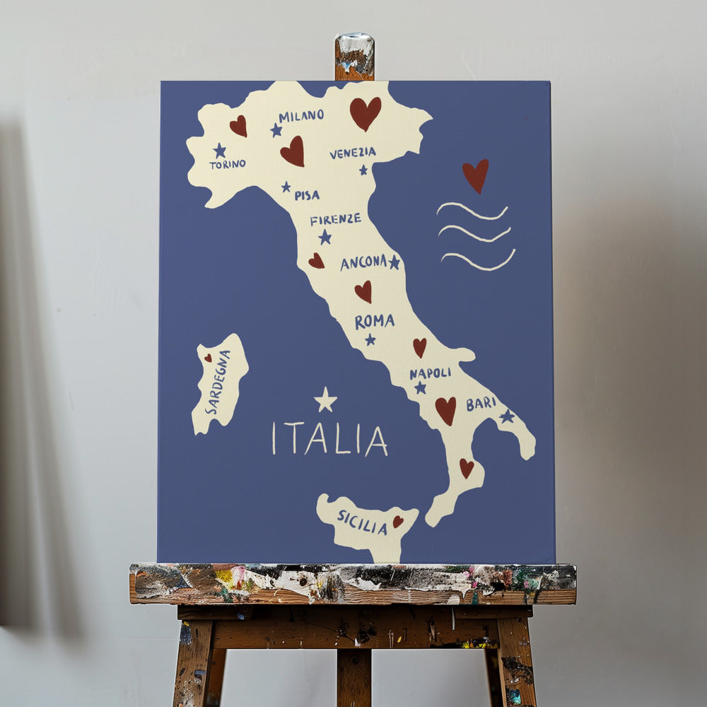 Karta över Italien | Canvas