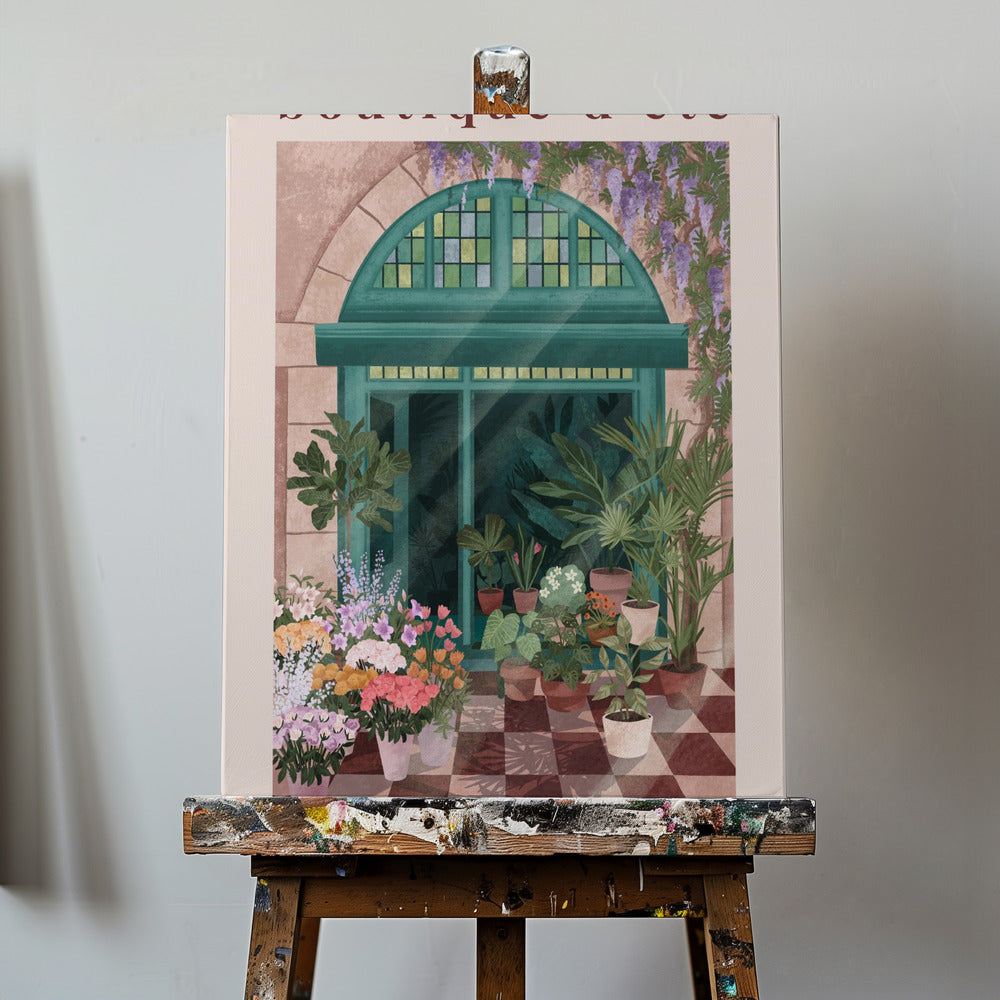 Fransk blomsterbutik Poster | Canvas