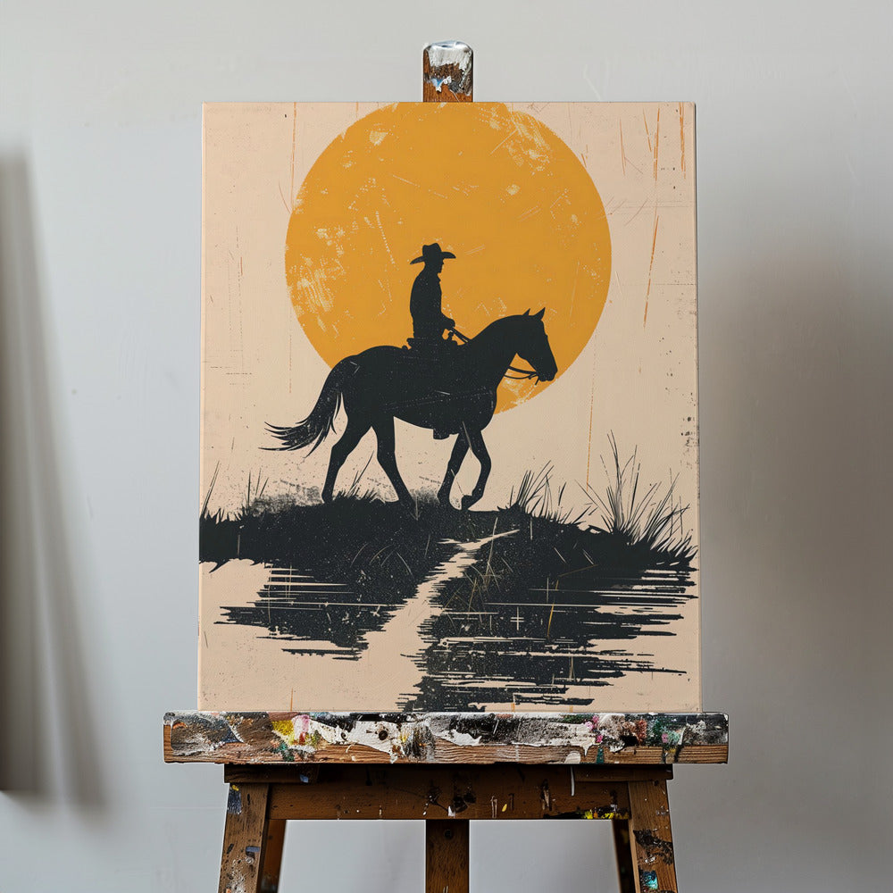 Cowboy In the Sunset | Canvas