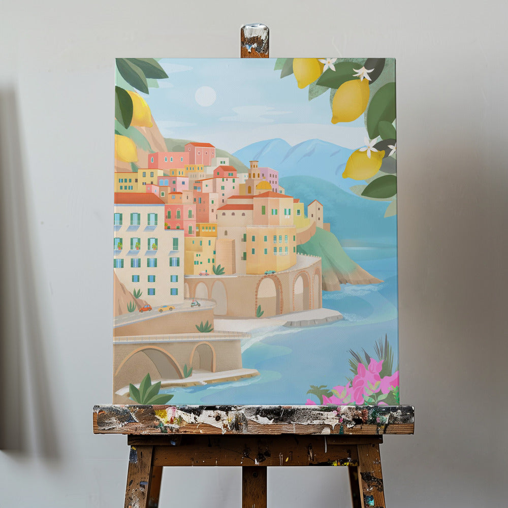 Amalfikusten, Italien | Canvastavla