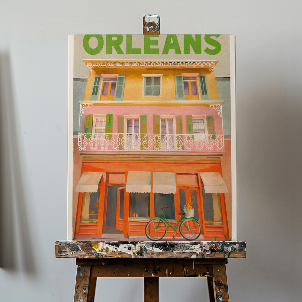 Vintage reseaffisch från New Orleans, Louisiana | Canvas