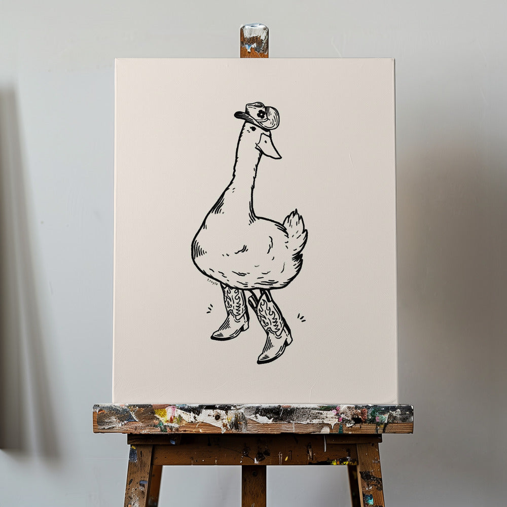 Anka i westernstövlar | Canvas