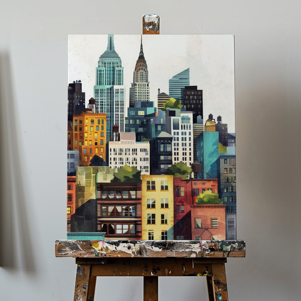 Digital målning i akvarell i New York City (2) | Canvas