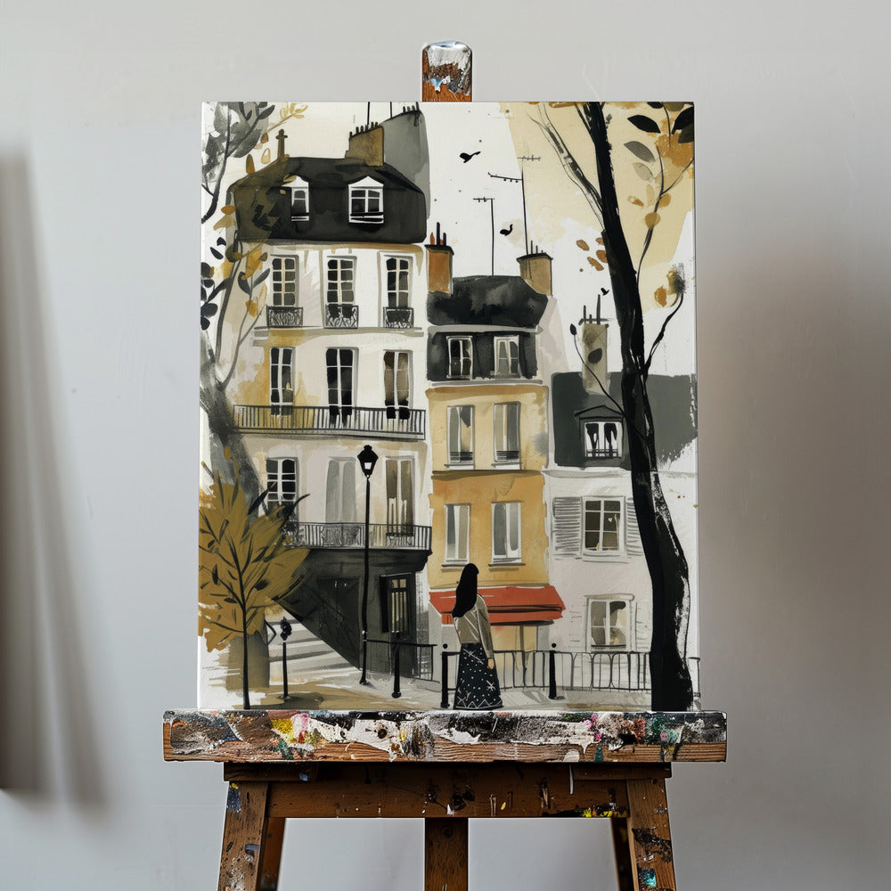 Digital målning i akvarell i Paris (2) | Canvas