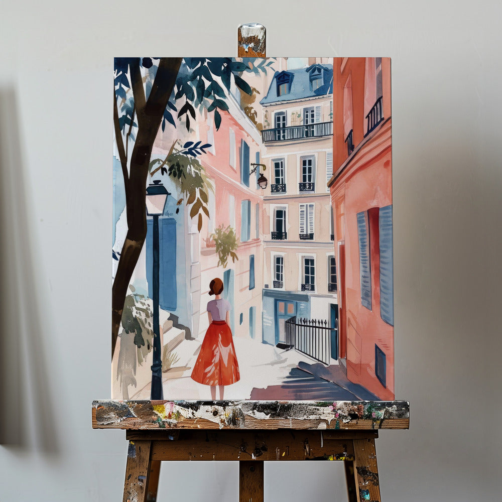 Digital målning i akvarell i Paris (3) | Canvas