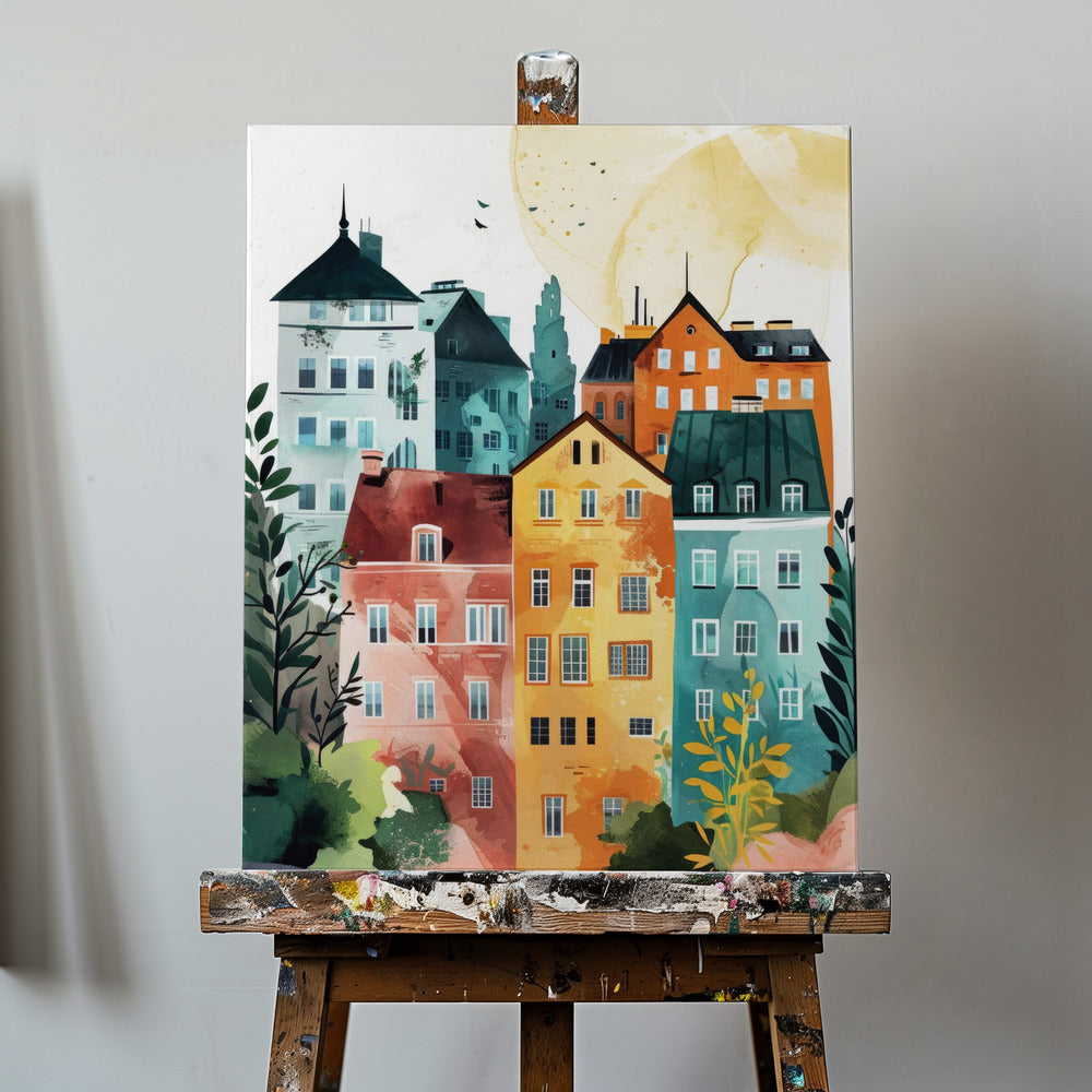 Digital målning av akvarell i Warszawa | Canvas