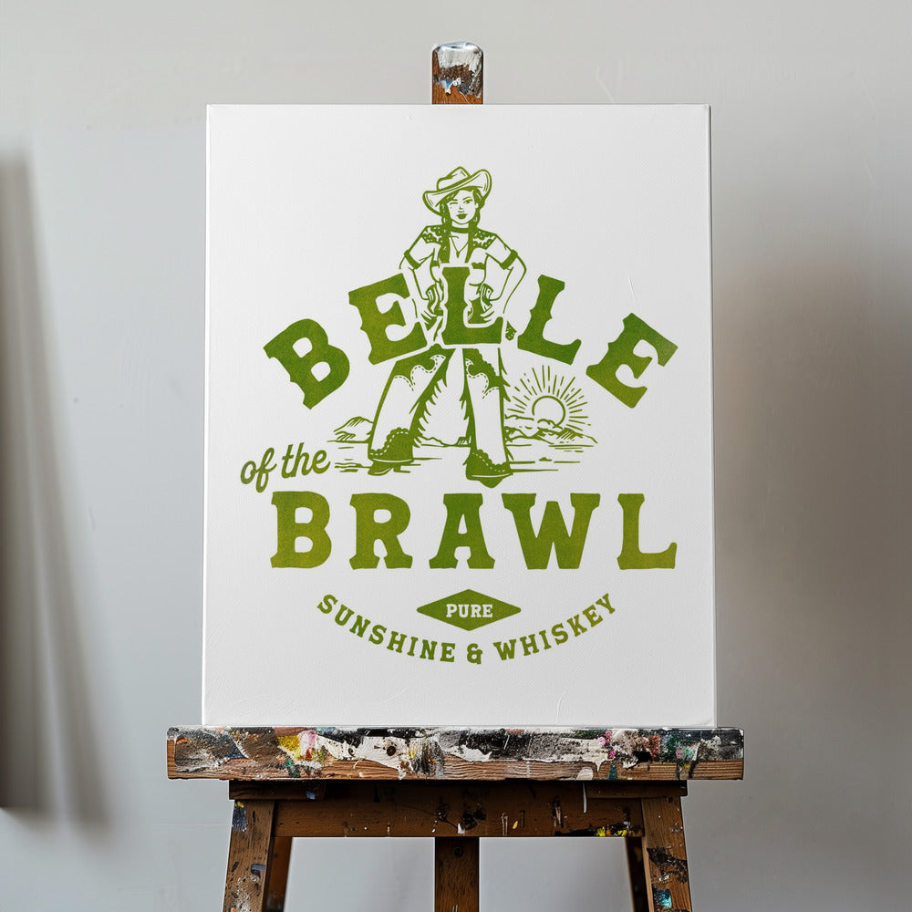 Väggkonst: Belle of the Brawl, Cowgirl | Canvastavla