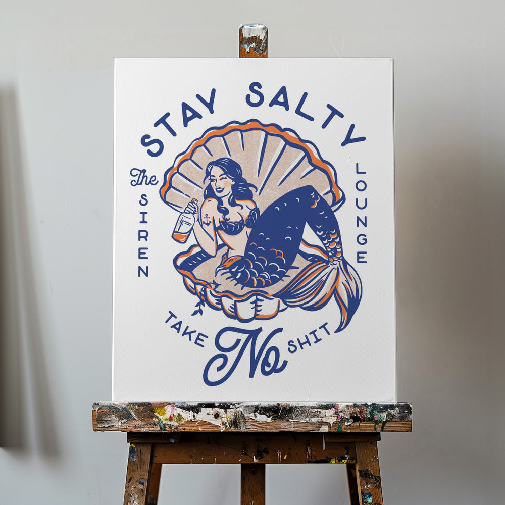 Stay Salty Siren Lounge Pin-up sjöjungfru | Canvas