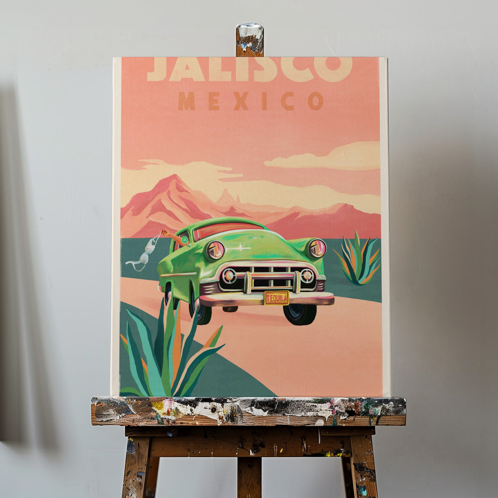 Jalisco Mexiko Vintage Reseaffisch | Canvas