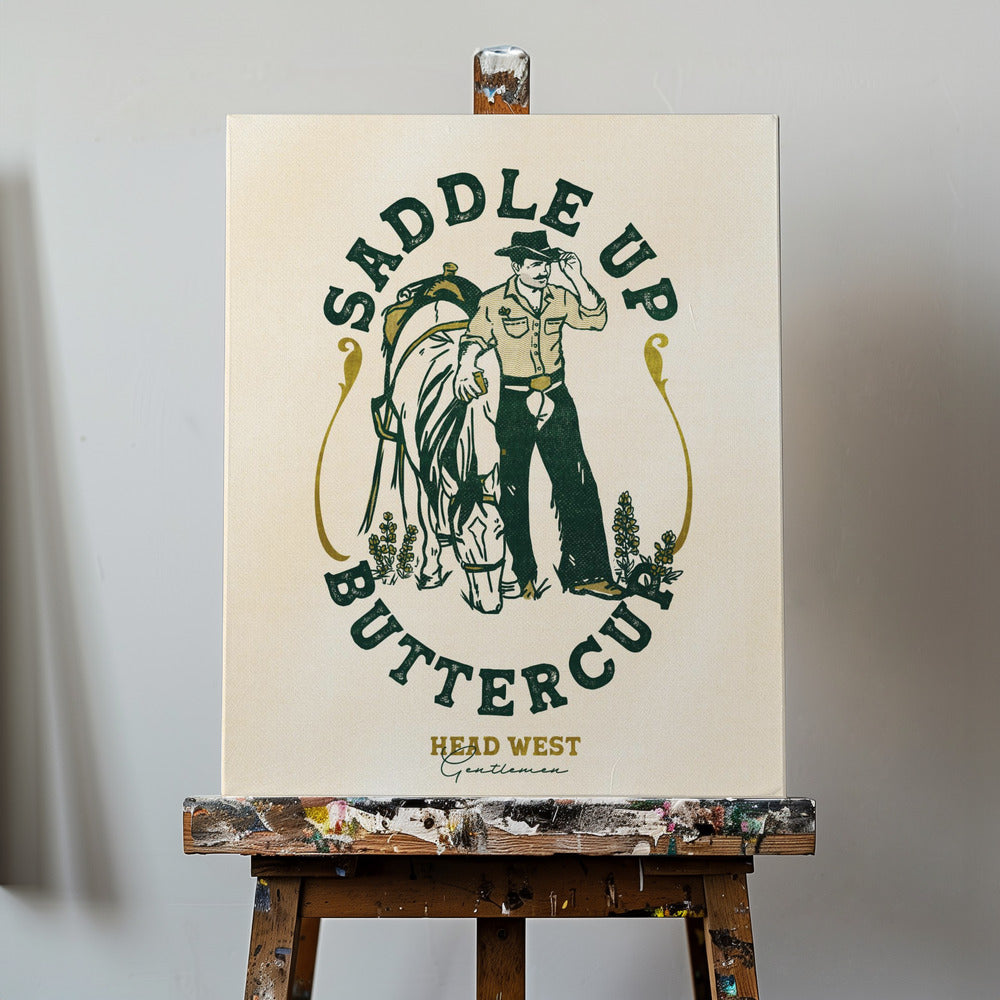 Konsttryck med cowboy och häst från Saddle Up Buttercup | Canvastavla