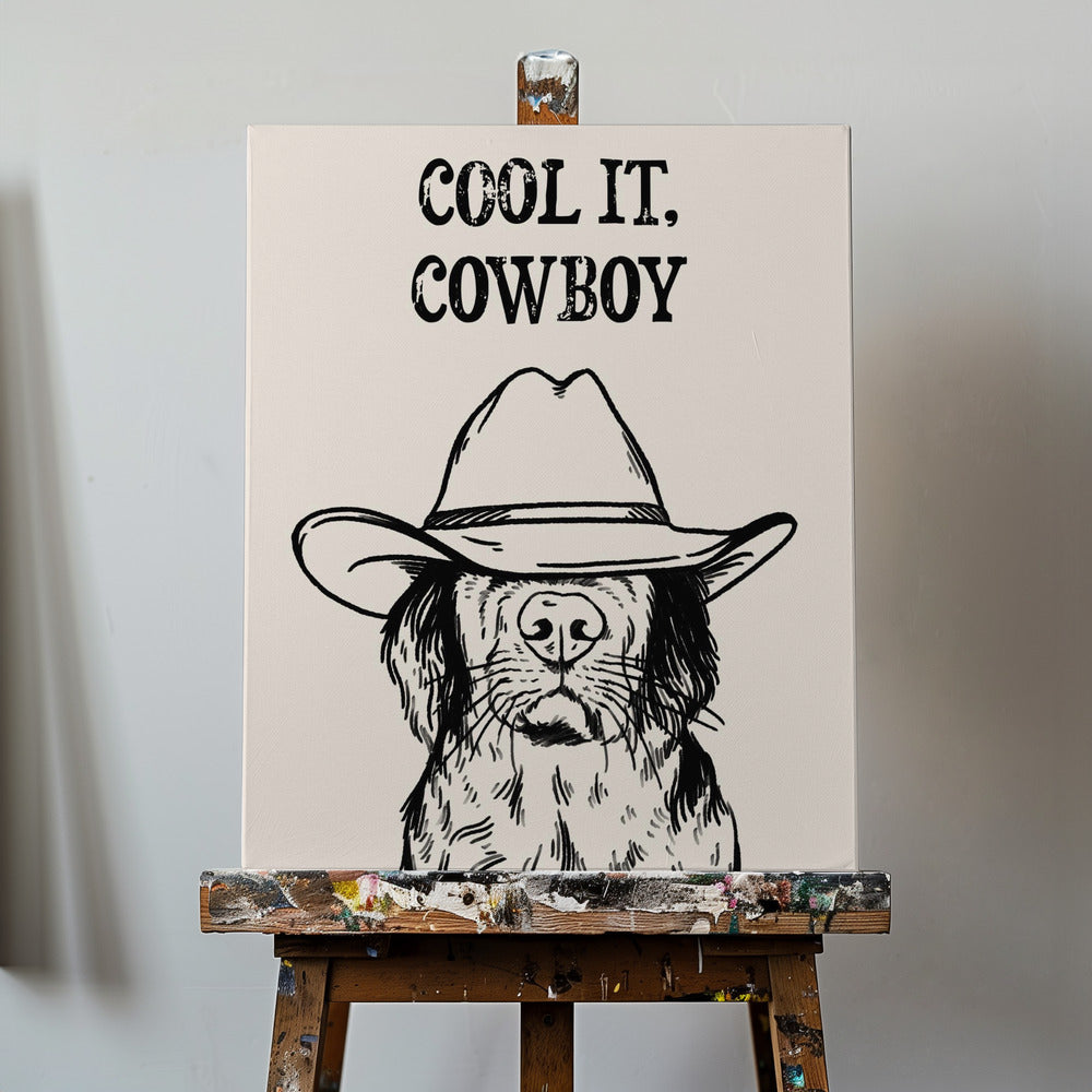 Cool it Cowboy Black | Canvas