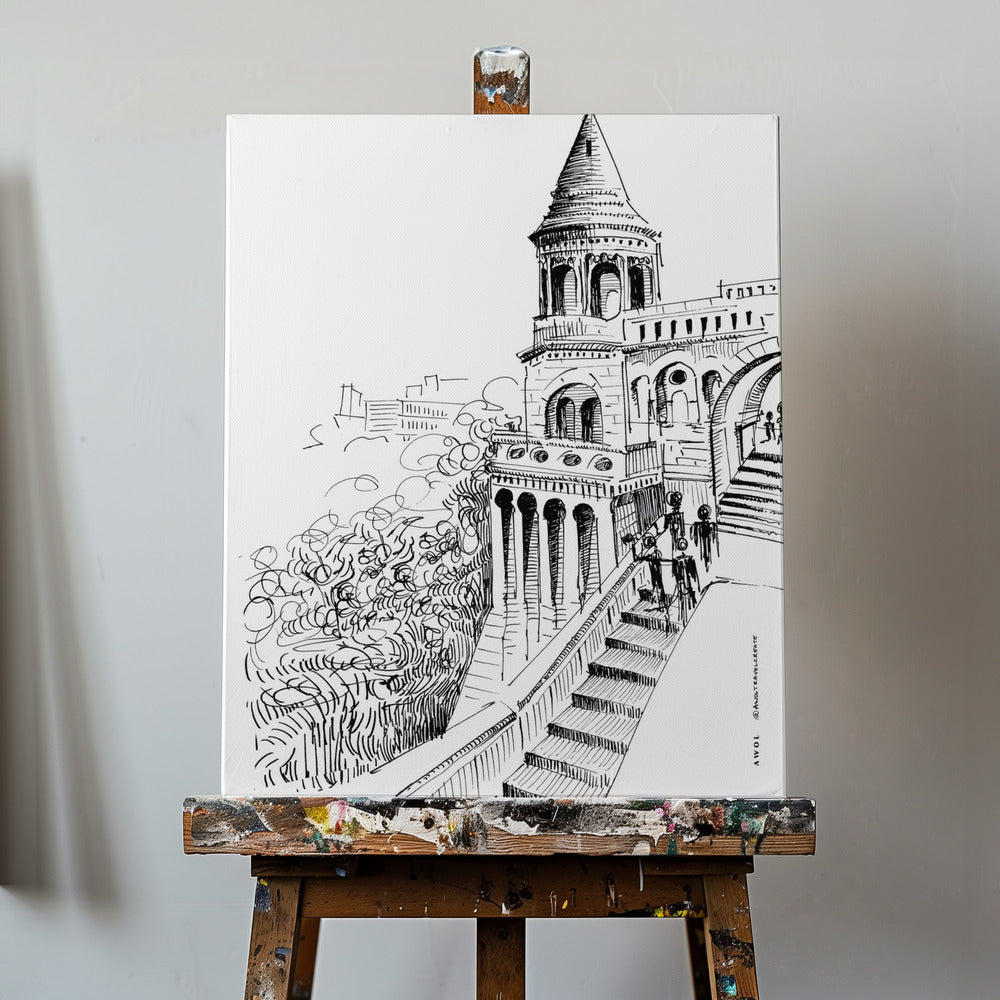 Konsttryck på canvas: Budapests sagoslott, Ungerns stadsslott