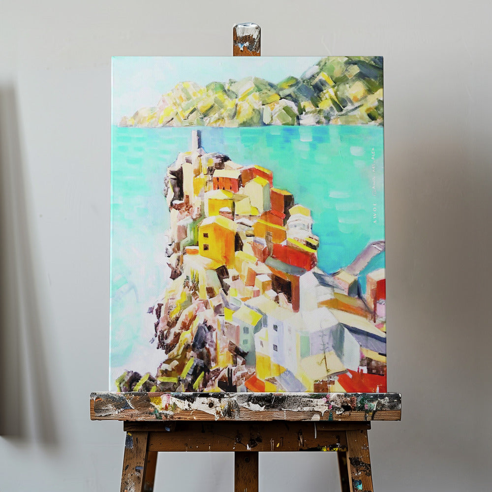 Colourful Town By The Mediterranean Sea, Italy Wall Art | Canvas