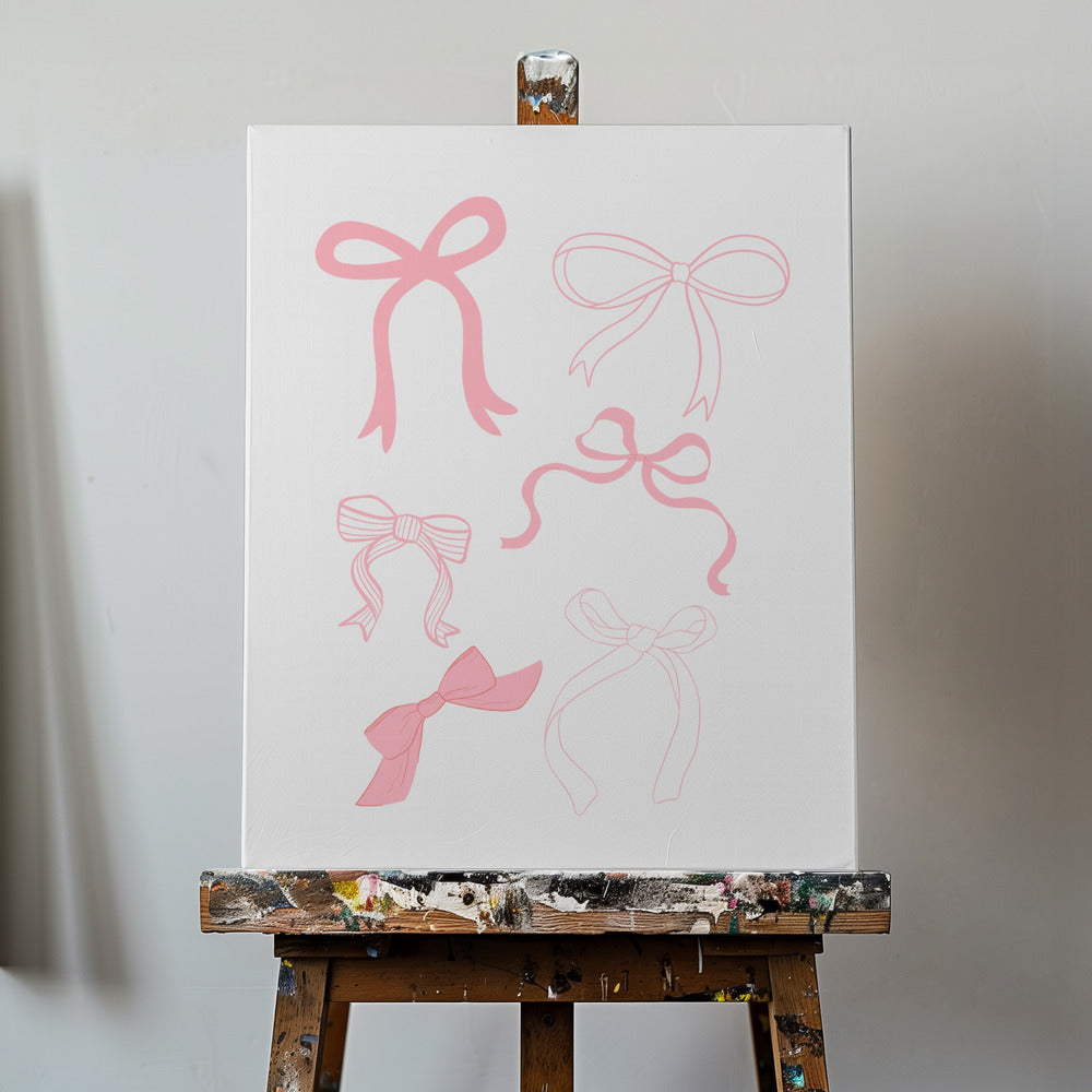 Sex rosa rosetter i olika stilar | Canvas