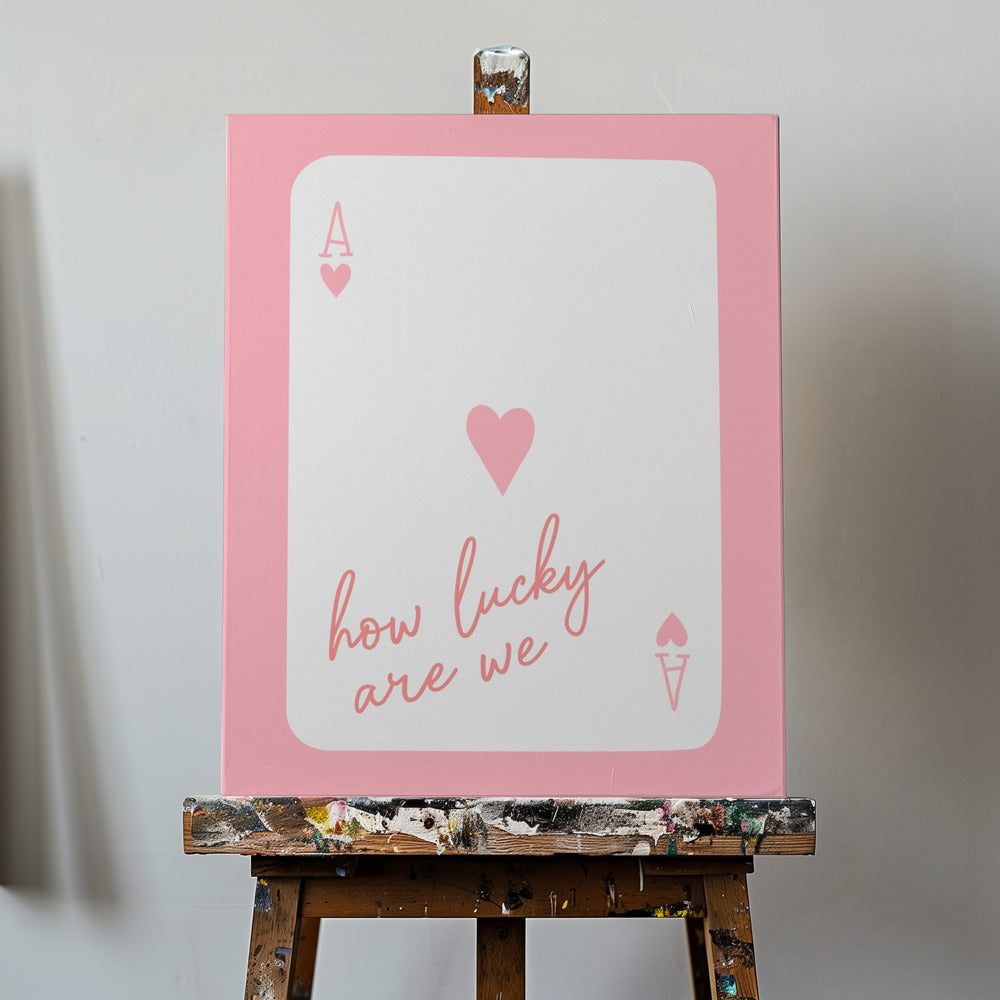 Hur lyckliga är vi Ace Pink | Canvasduk