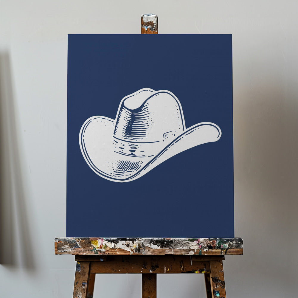 Marinblå cowboyhatt | Canvas