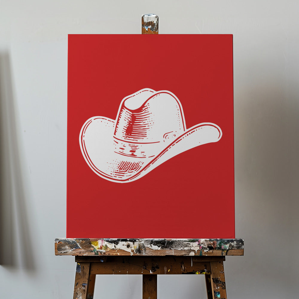 Röd cowboyhatt | Canvas