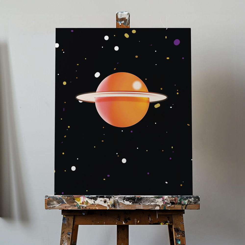 Retro Orange Planet | Canvastavla