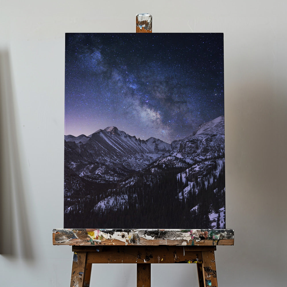 Milchstraße über Longs Peak | Leinwand-Bilder