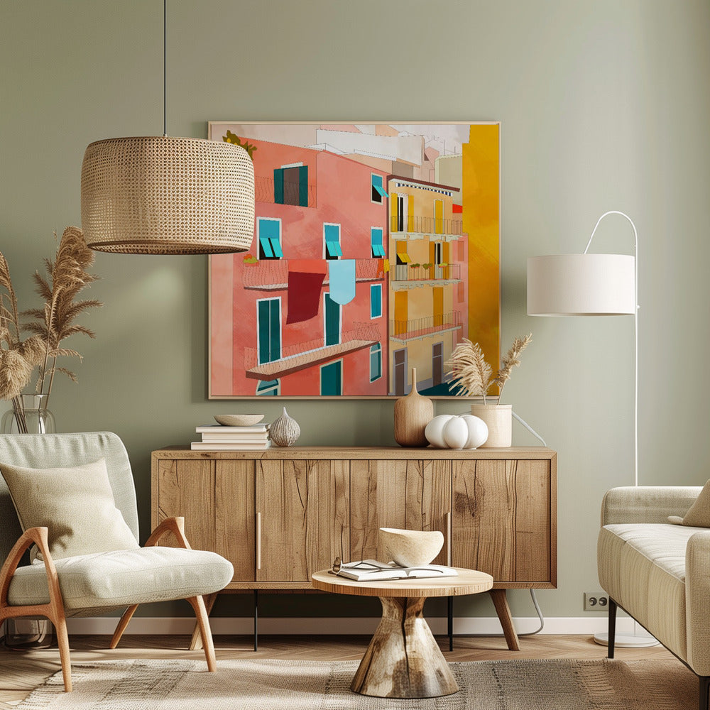 Hus i Little Italy | Canvastavla