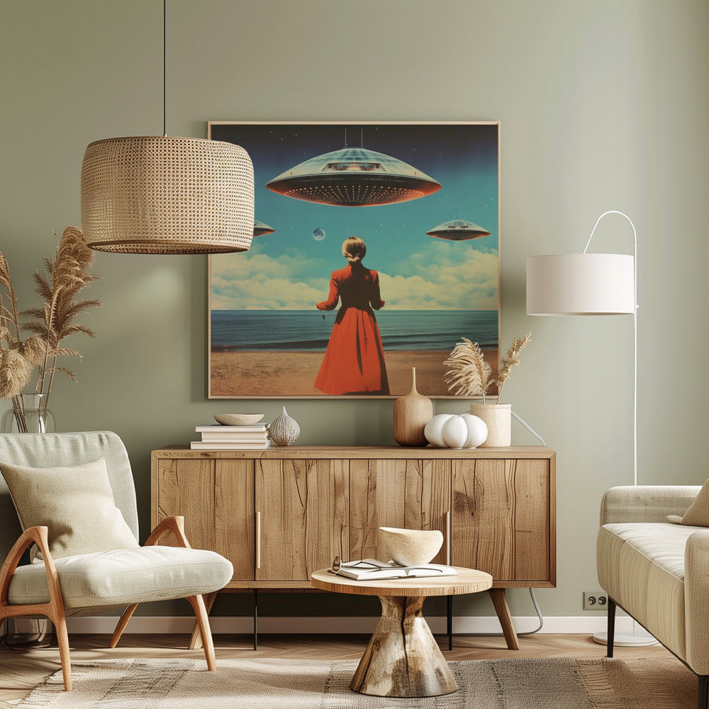 UFO Skies Collage Art | Canvas
