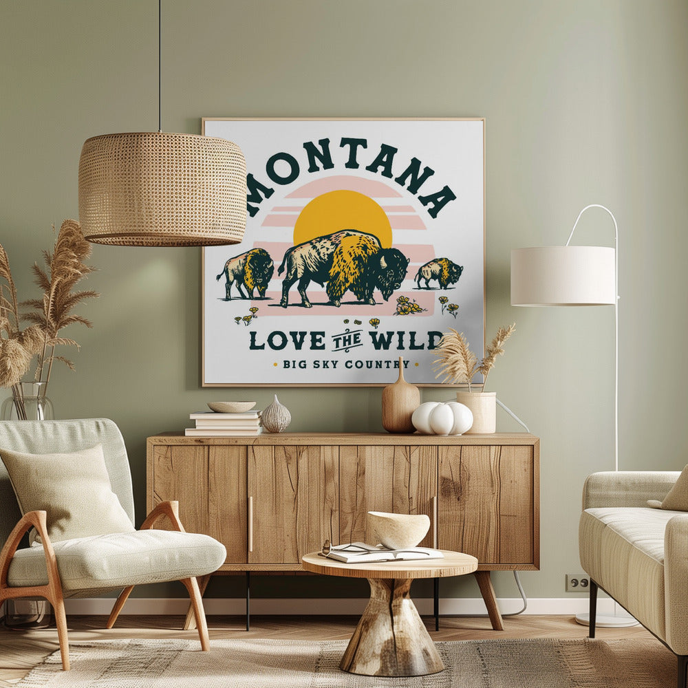 Montana Buffalo Art: Älska vildmarken | Canvastavla