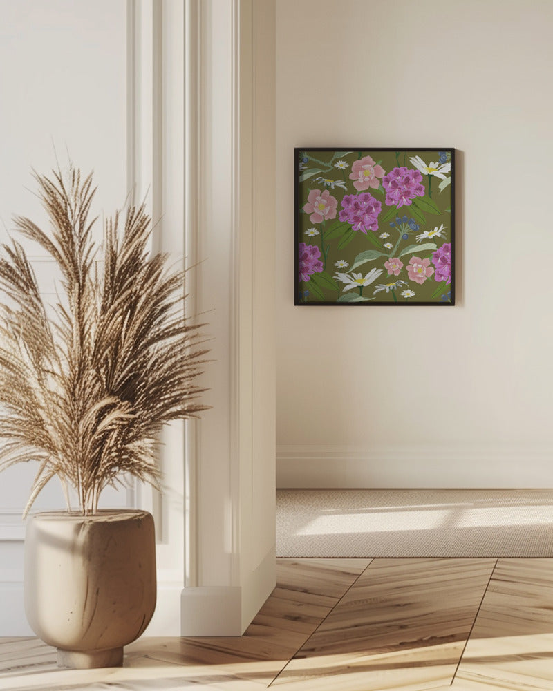 Rhododendron och prästkragar | Poster