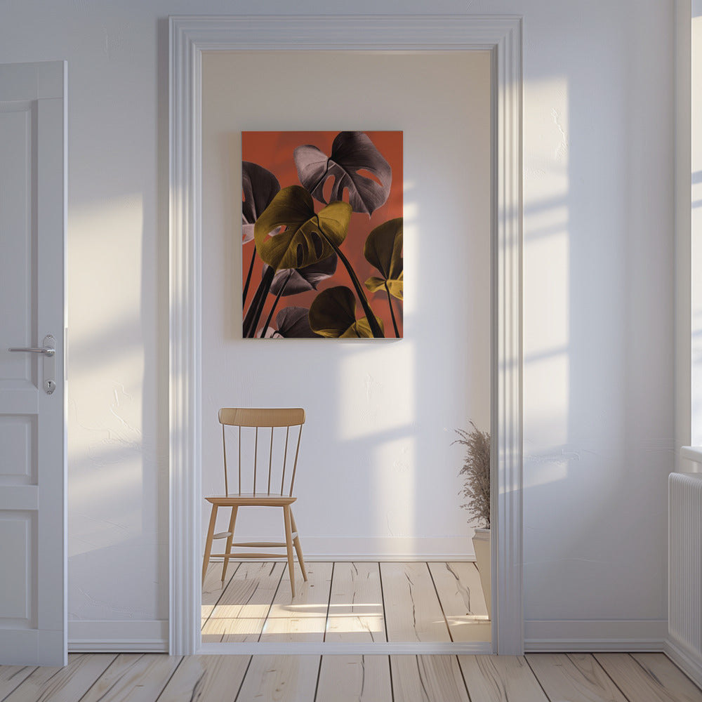 Monstera Orange 01 | Canvastavla