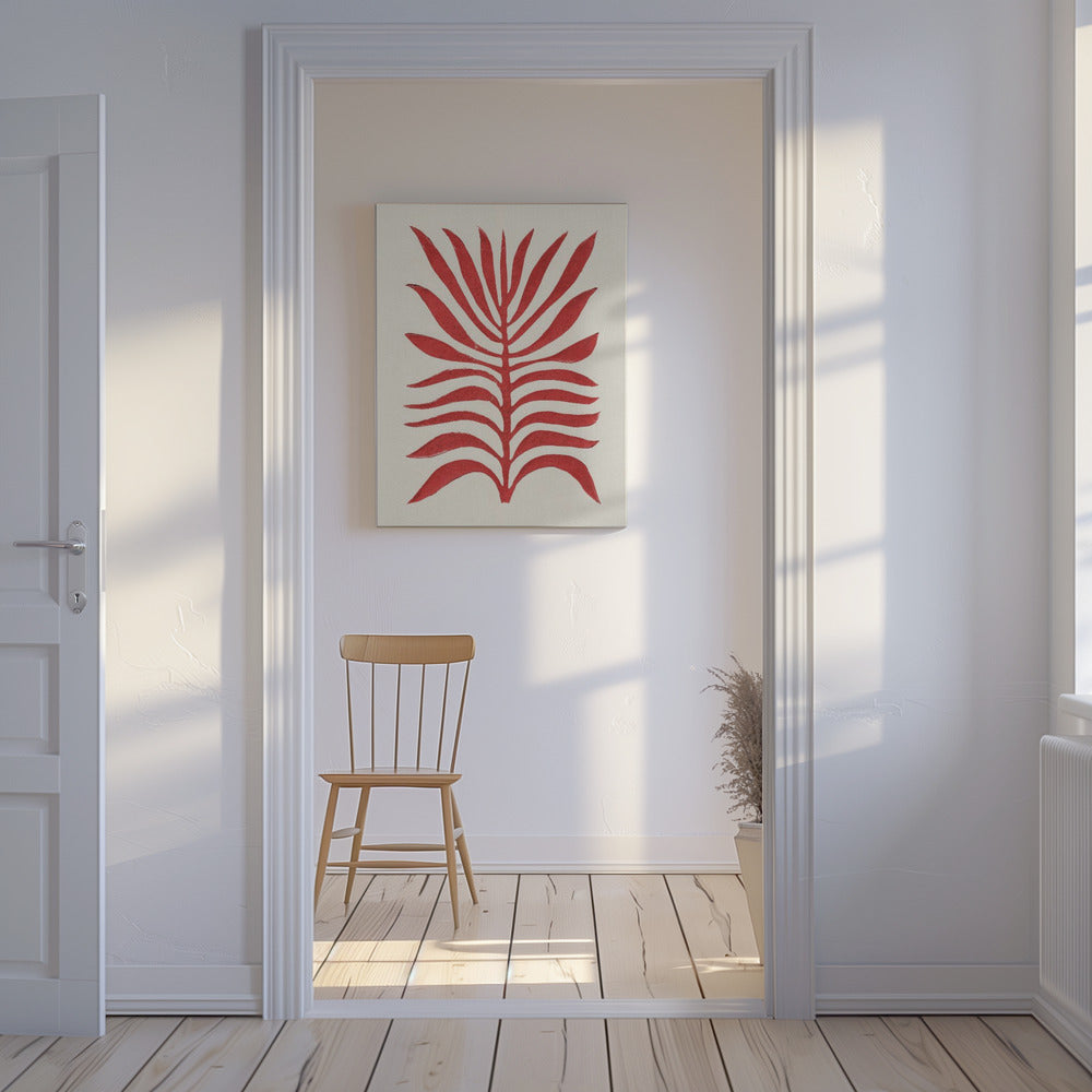 Red Branch / Lino Print | Canvas