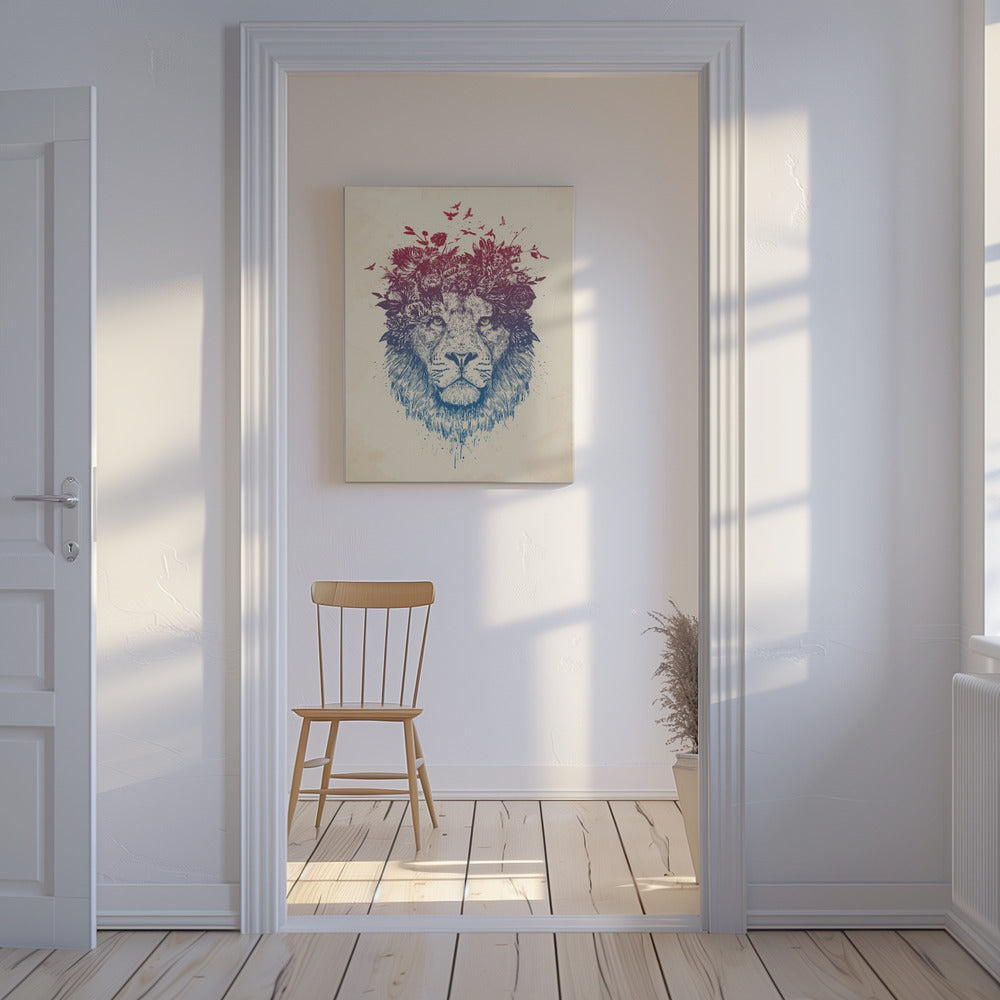 Blommigt lejon | Canvas
