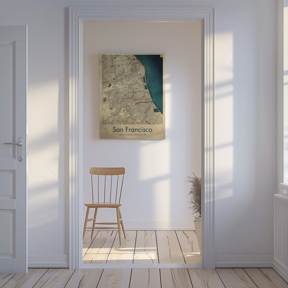 San Francisco retrokarta | Canvas