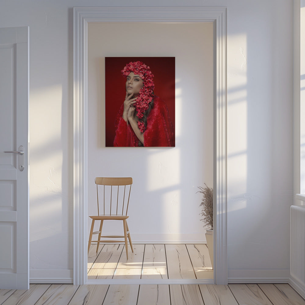RÖD BLOMMA-DAM | Canvas