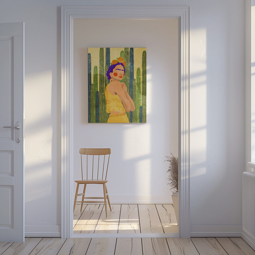 Frida i kaktusy | Wydruki na łótnie