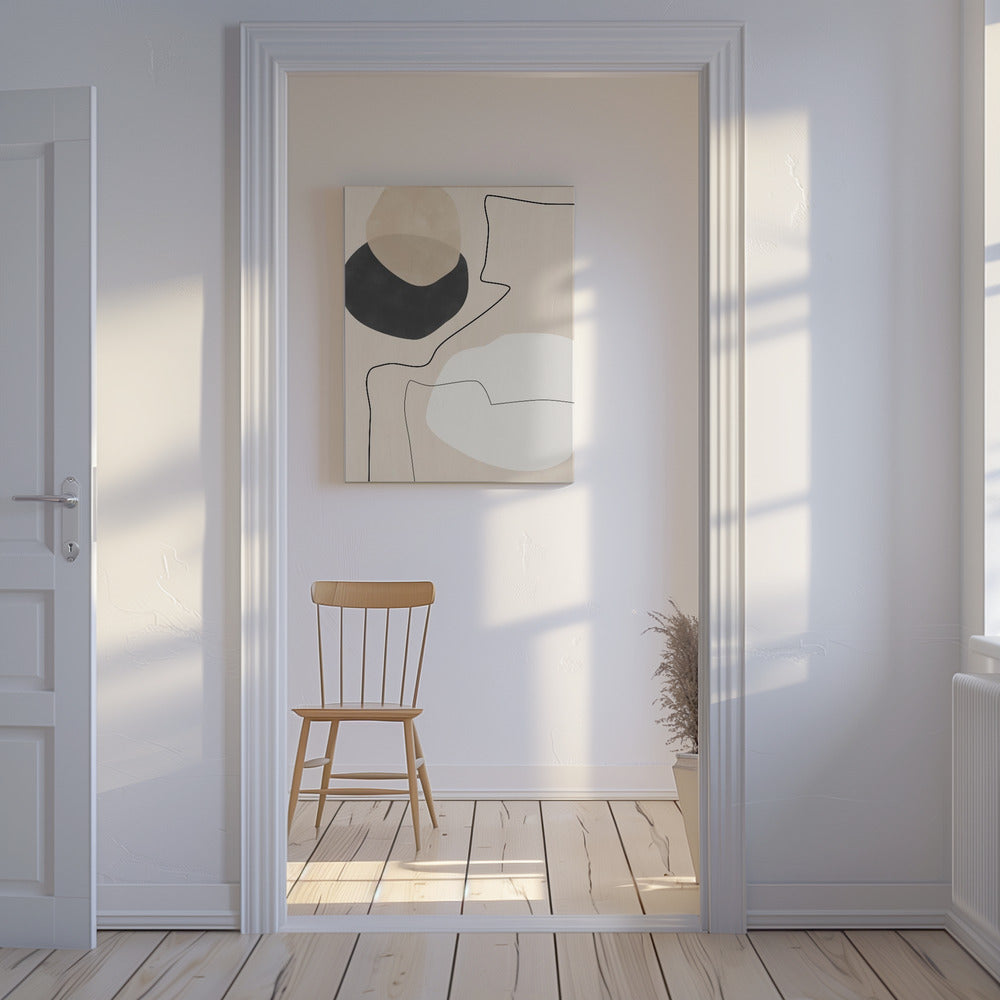 Organiska former och linjer målning | Canvas