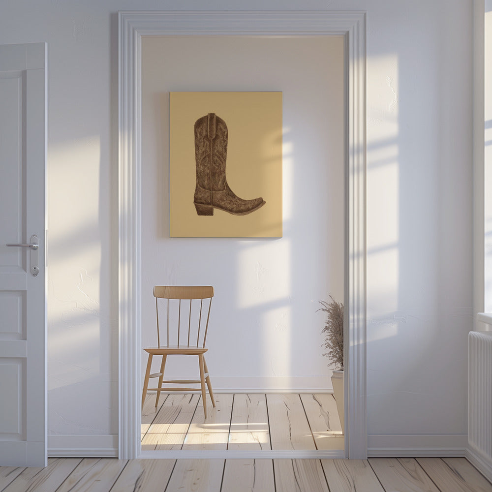 Brown Cowgirl Boot | Canvas