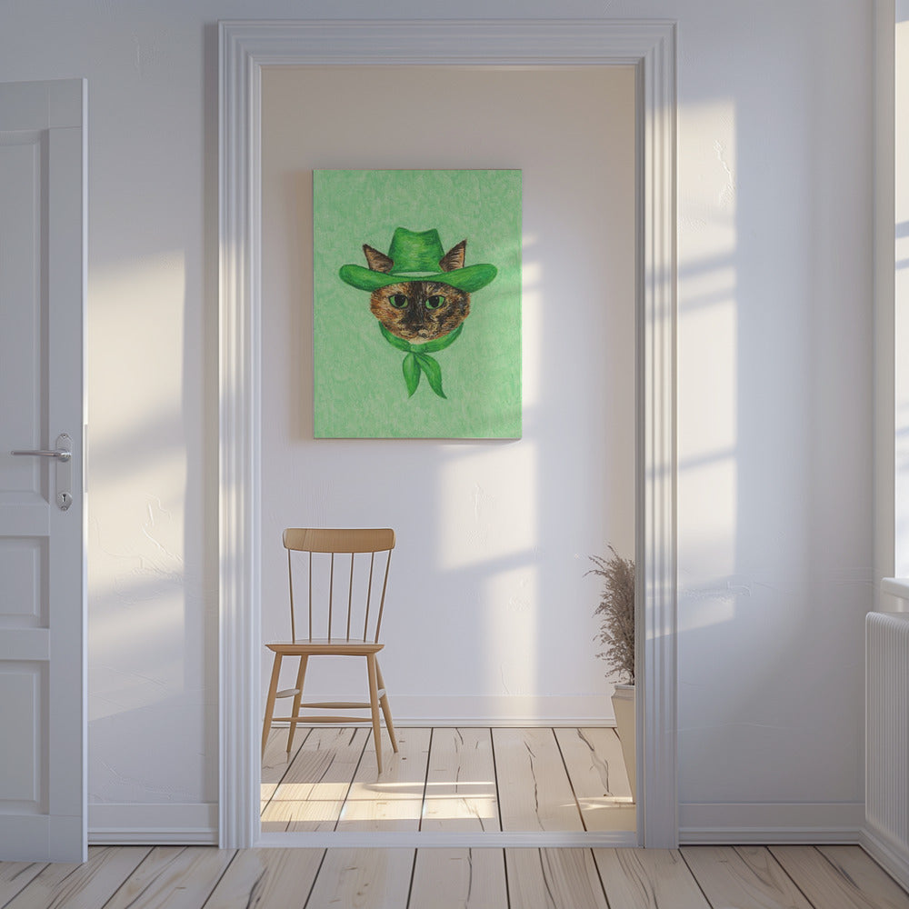 Tilly The Cowgirl Tortie Cat | Canvas