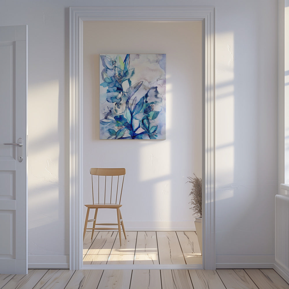 Aqua Floral | Canvas