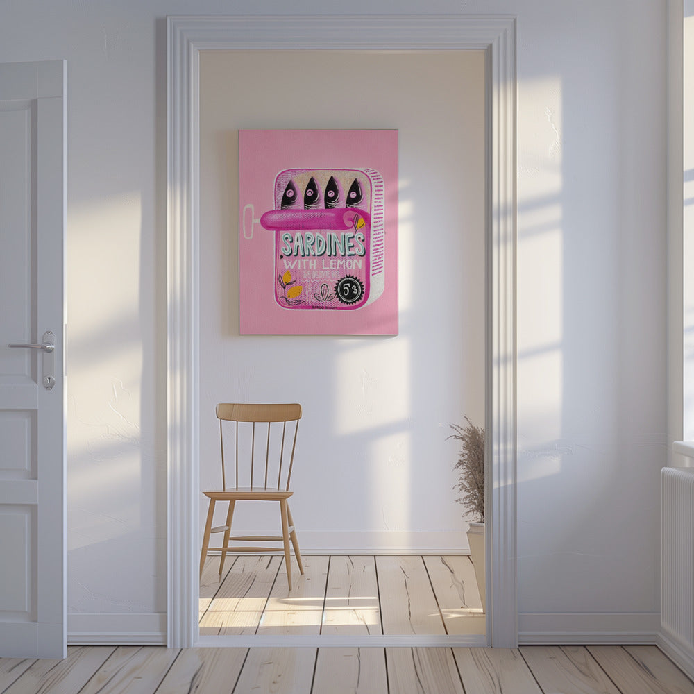 Sardiner i plåtburk rosa | Canvas