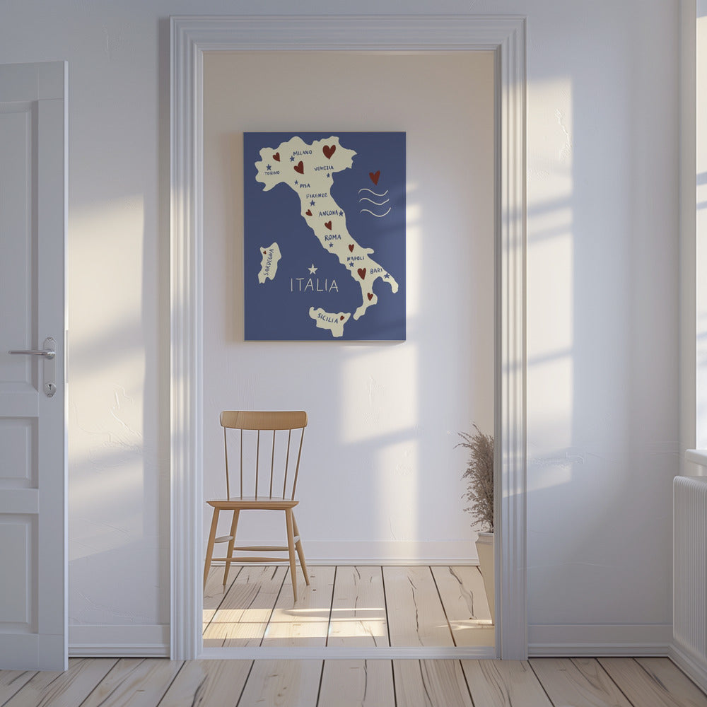 Karta över Italien | Canvas