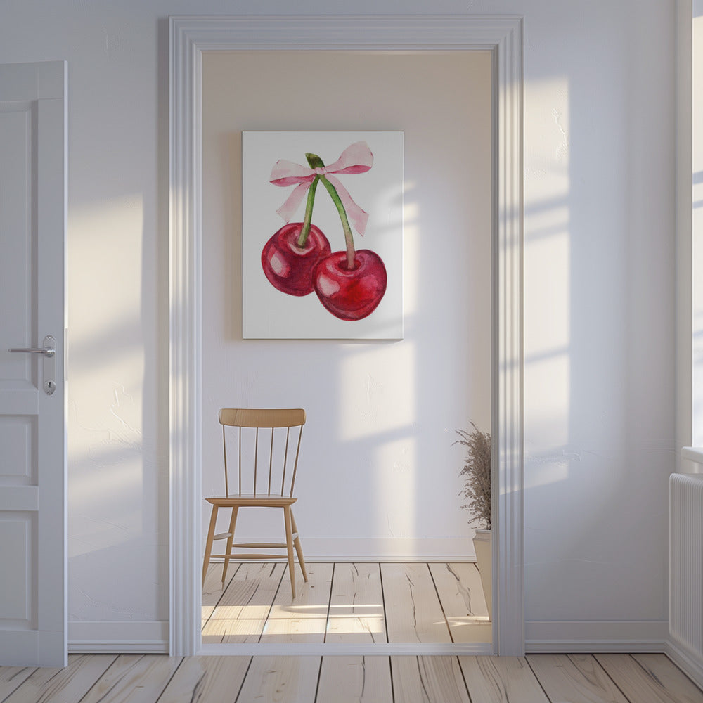 Röd körsbärsrosa rosett | Canvas
