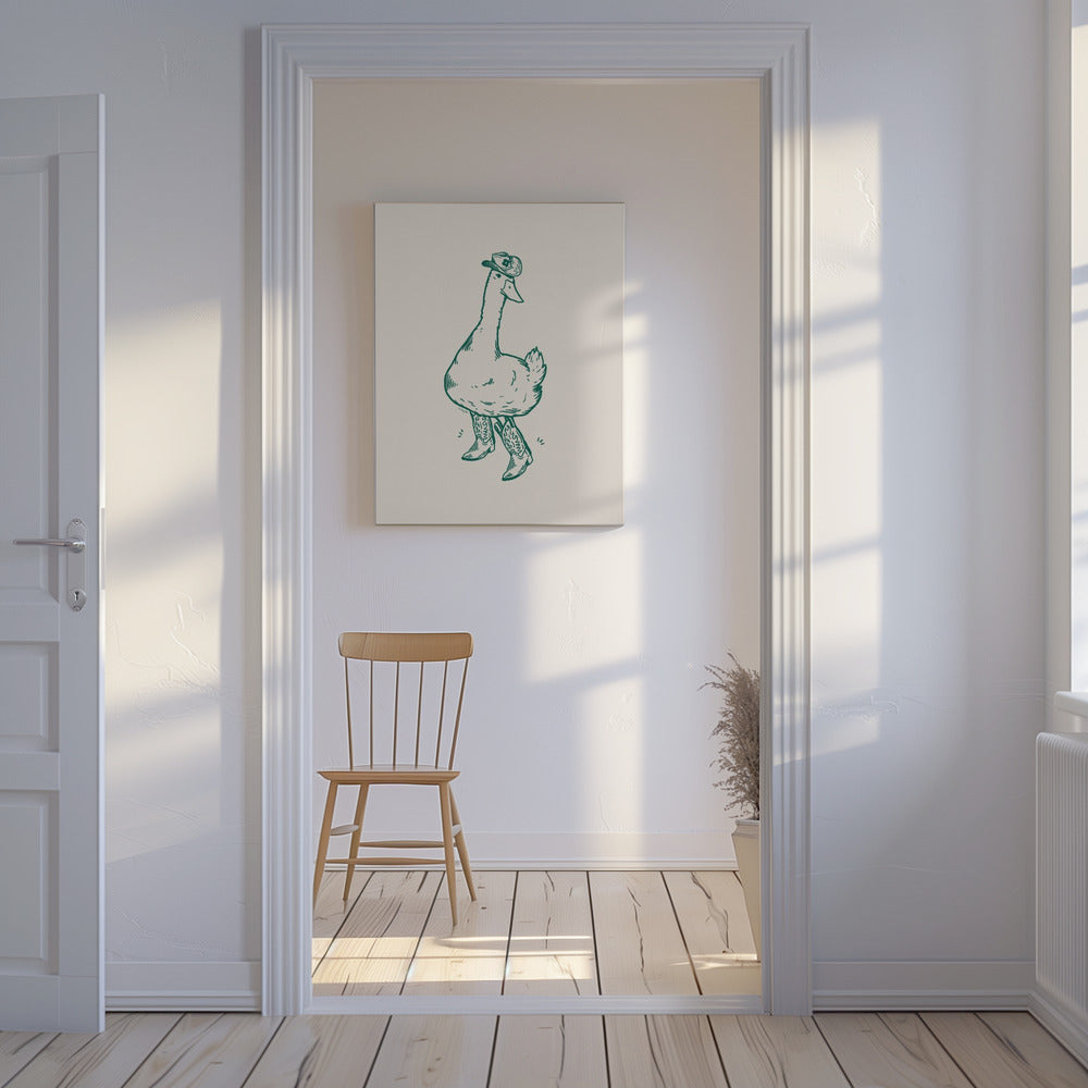 Anka i grönt westernkängor | Canvas
