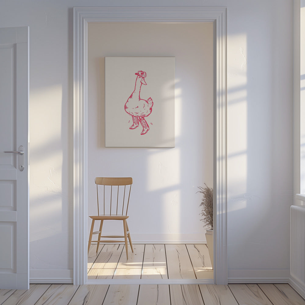 Anka i rosa westernkängor | Canvas