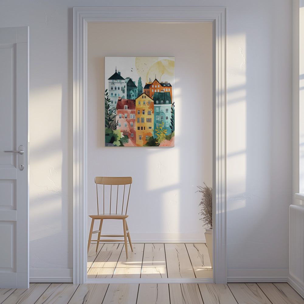 Digital målning av akvarell i Warszawa | Canvas