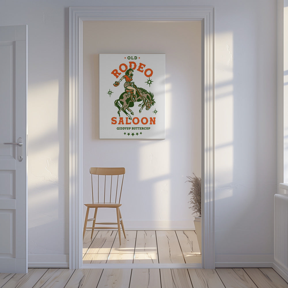 Old Rodeo Saloon Cowgirl: Giddyup Buttercup | Canvas